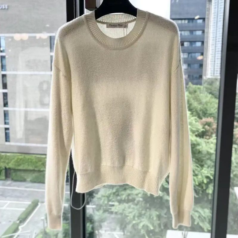 Dior Dior Cream Cashmere Pullover Sweater 0089 Size ONE SIZE - 2 Thumbnail