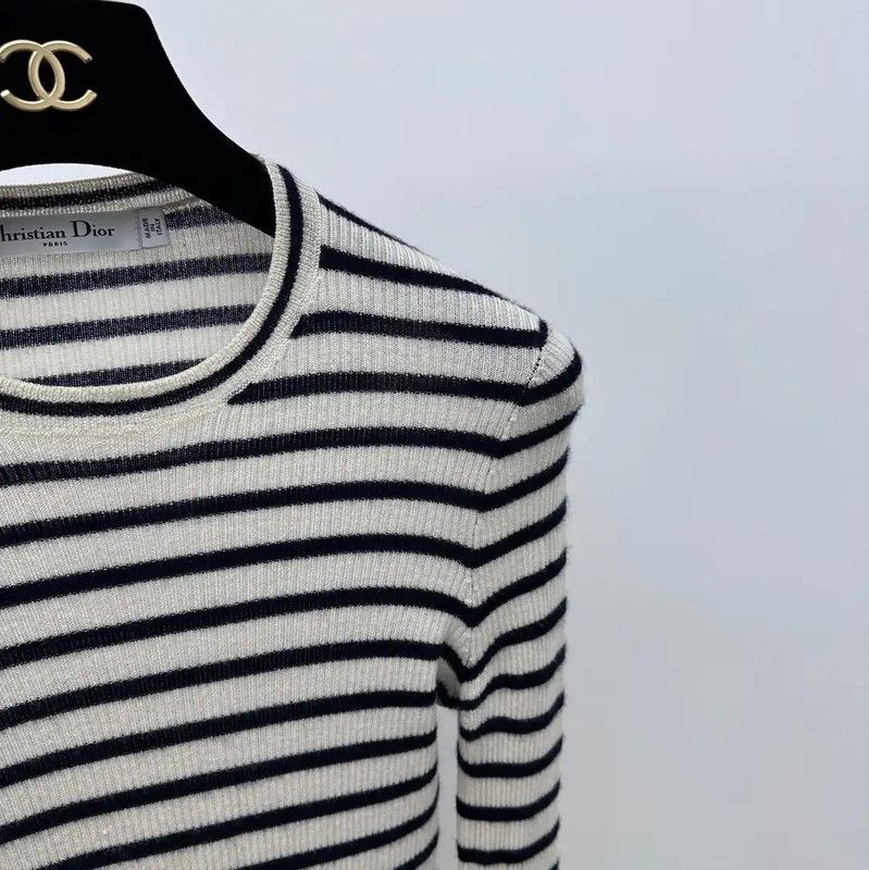 Dior Dior Striped Pullover Sweater for Women 0089 Size M / US 6-8 / IT 42-44 - 3 Thumbnail
