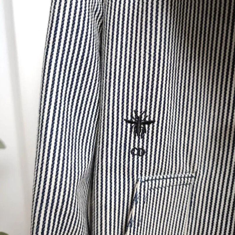 Dior Dior Black Striped Cotton Mid-Length Trench Coat 0089 Size XL / US 12-14 / IT 48-50 - 9 Thumbnail