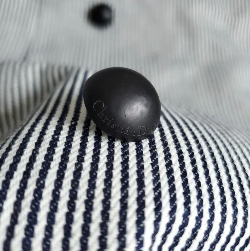 Dior Dior Black Striped Cotton Mid-Length Trench Coat 0089 Size XL / US 12-14 / IT 48-50 - 7 Thumbnail