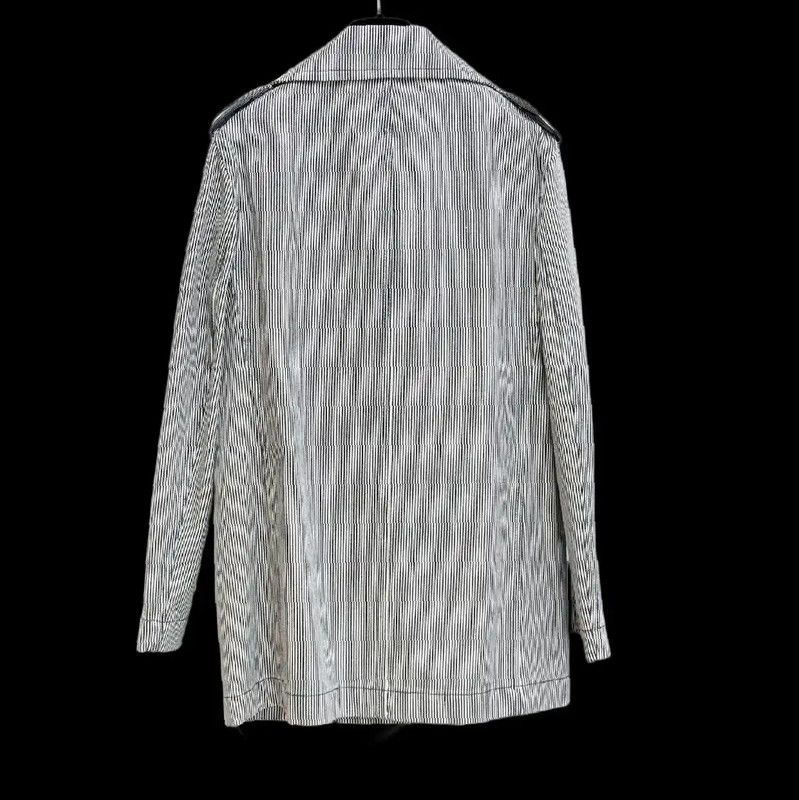 Dior Dior Black Striped Cotton Mid-Length Trench Coat 0089 Size XL / US 12-14 / IT 48-50 - 4 Thumbnail