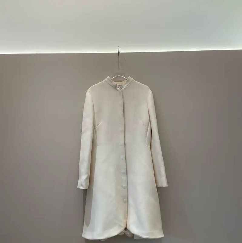 Dior Dior White Wool Women's Dress 0089 Size M / US 6-8 / IT 42-44 - 2 Thumbnail