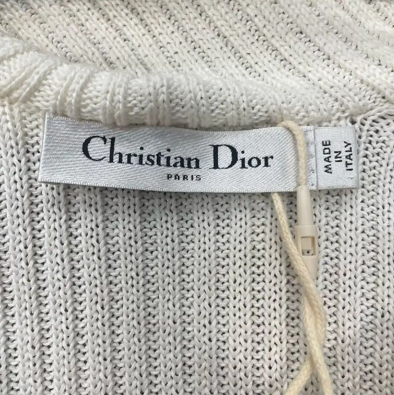 Dior Dior White Cotton Women's Pullover Sweater 0089 Size M / US 6-8 / IT 42-44 - 3 Thumbnail