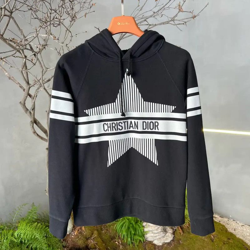 Dior Dior Black Cotton Hooded Sweatshirt for Women 0089 Size XS / US 0-2 / IT 36-38 - 2 Thumbnail