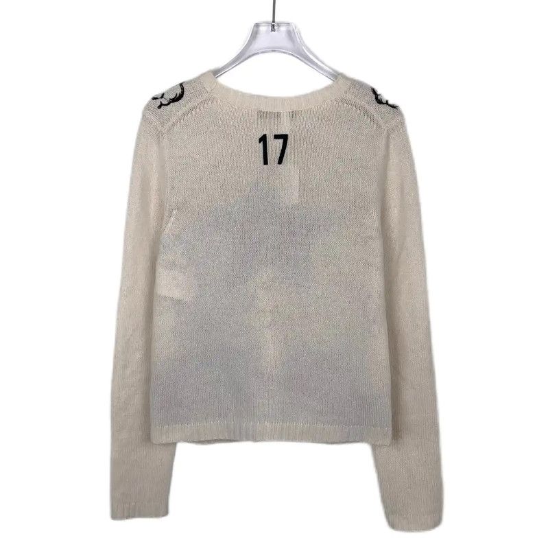 Dior Dior Cream Cashmere Embroidered Long Sleeve Sweater 0089 Size XS / US 0-2 / IT 36-38 - 2 Thumbnail