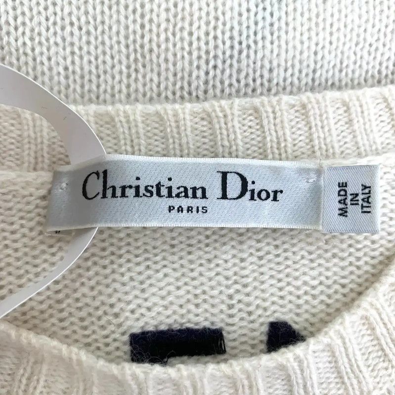 Dior Dior Cream Cashmere Embroidered Long Sleeve Sweater 0089 Size XS / US 0-2 / IT 36-38 - 5 Thumbnail