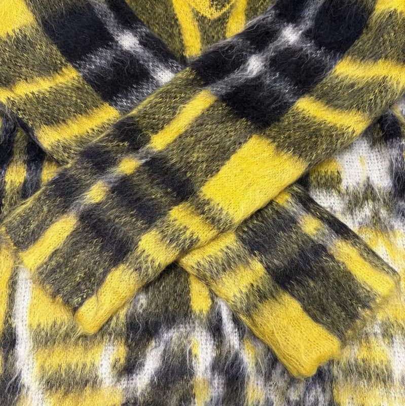 Dior Dior Yellow Mohair Checked Long Sleeve Sweater 0089 Size S / US 4 / IT 40 - 6 Thumbnail