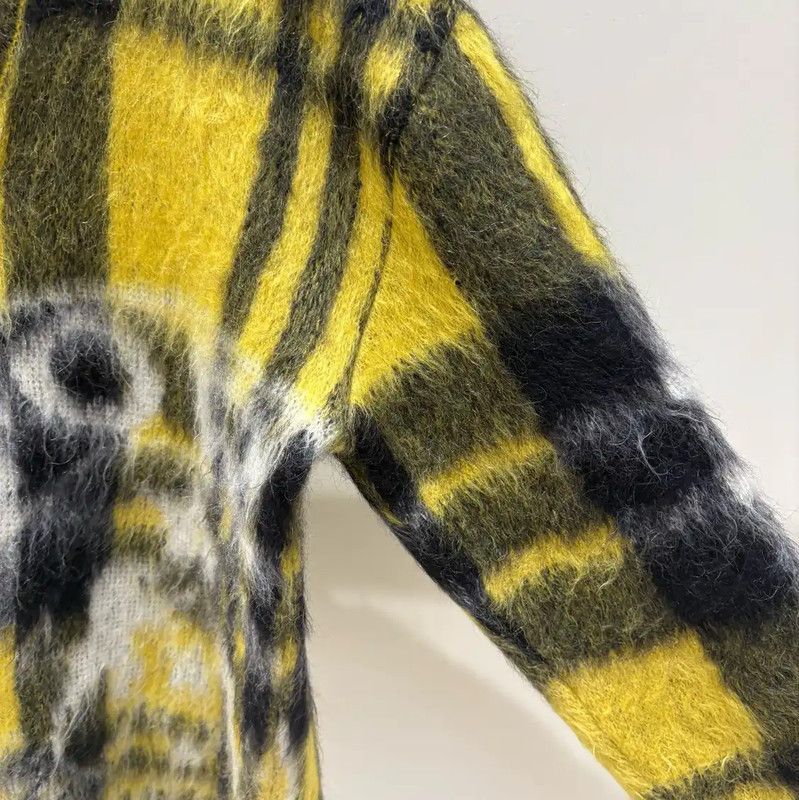 Dior Dior Yellow Mohair Checked Long Sleeve Sweater 0089 Size S / US 4 / IT 40 - 4 Thumbnail
