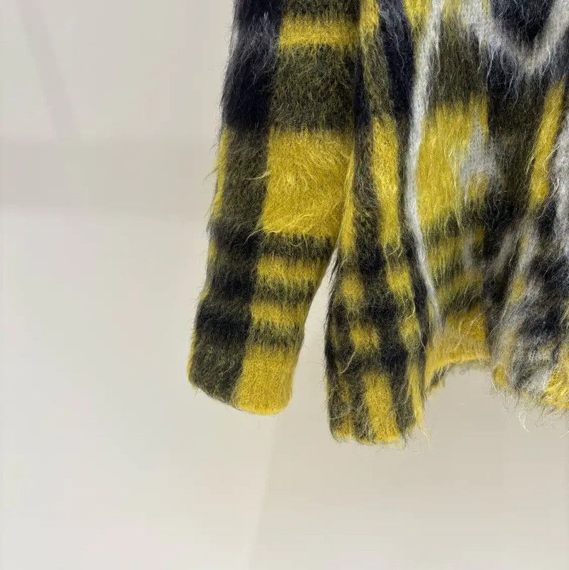 Dior Dior Yellow Mohair Checked Long Sleeve Sweater 0089 Size S / US 4 / IT 40 - 5 Thumbnail