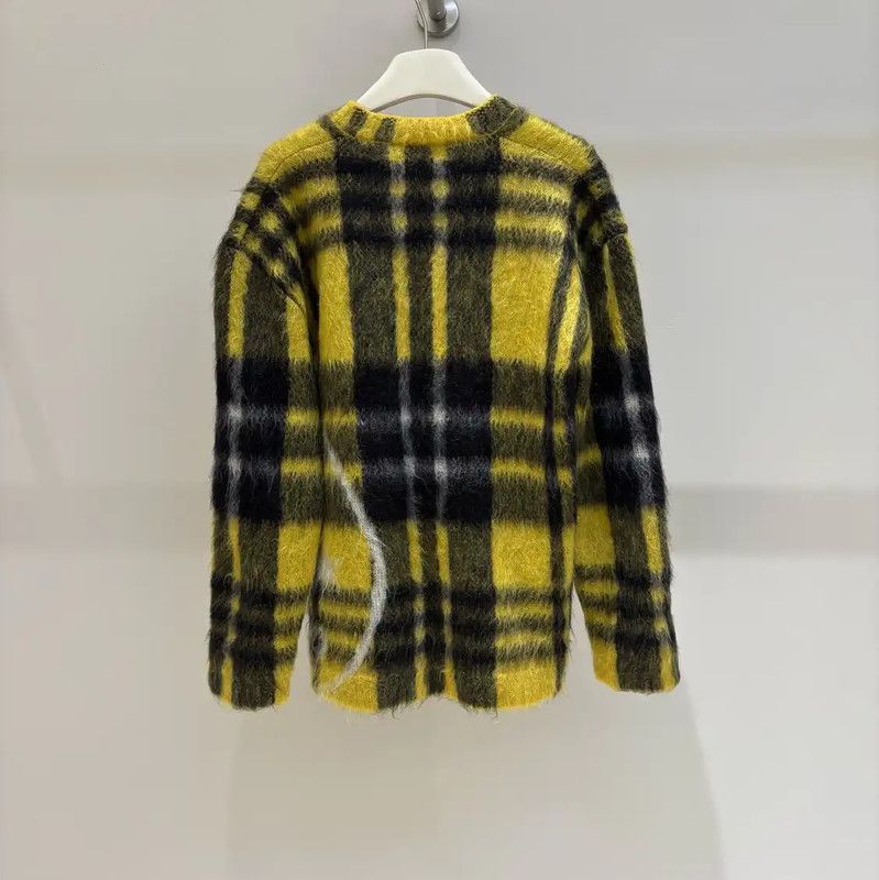 Dior Dior Yellow Mohair Checked Long Sleeve Sweater 0089 Size S / US 4 / IT 40 - 2 Thumbnail