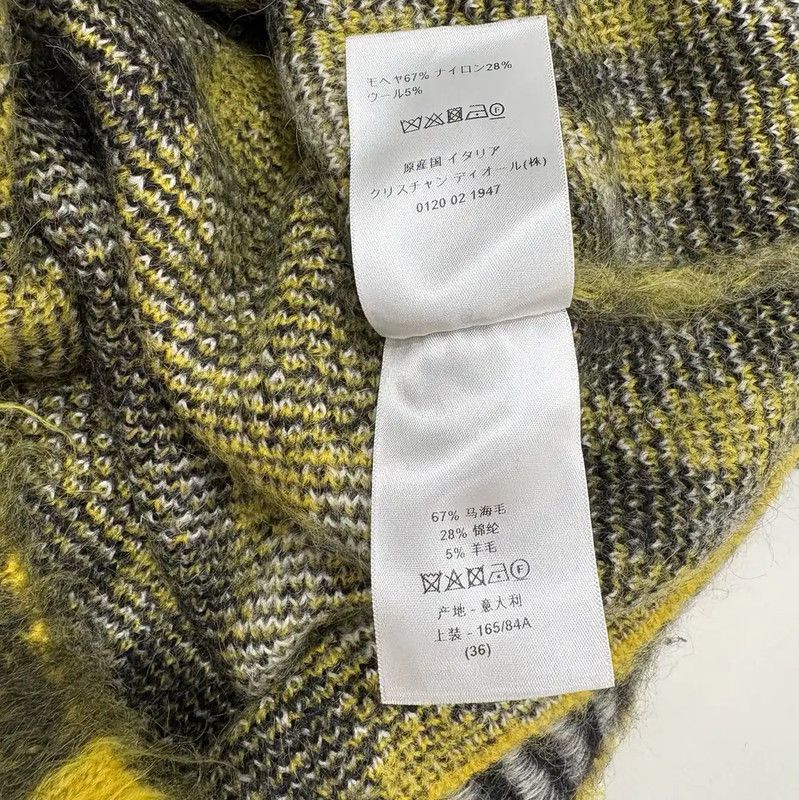 Dior Dior Yellow Mohair Checked Long Sleeve Sweater 0089 Size S / US 4 / IT 40 - 9 Thumbnail