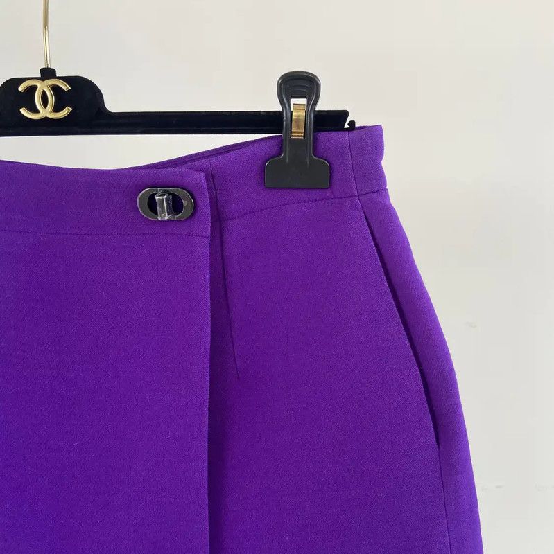Dior Dior Women's Deep Purple Wool Skirt 0089 Size 30" / US 8 / IT 44 - 3 Thumbnail