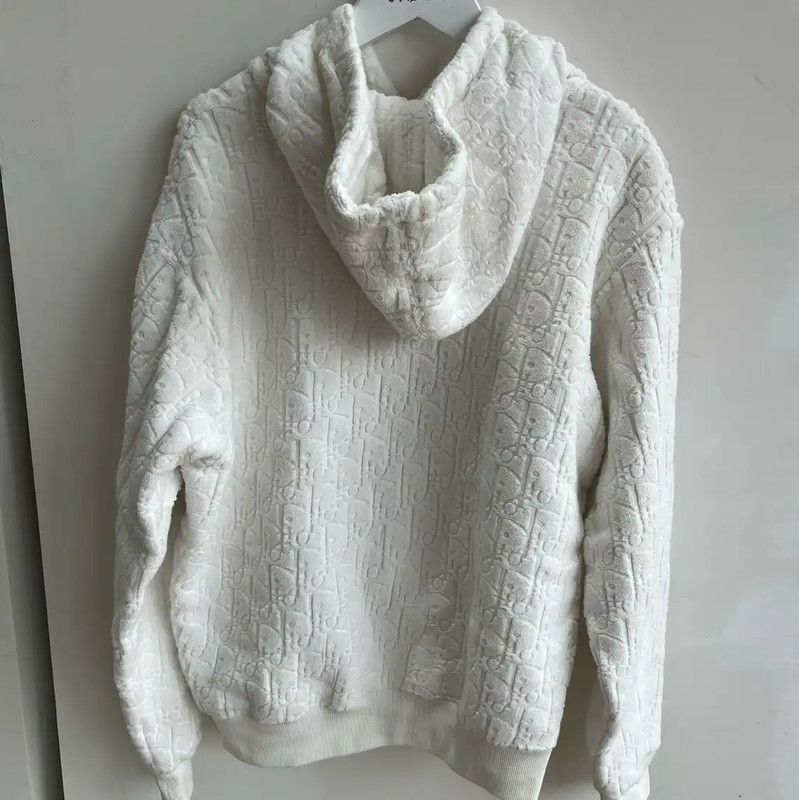 Dior Dior White Cotton Logo Hoodie for Women 0089 Size S / US 4 / IT 40 - 2 Thumbnail
