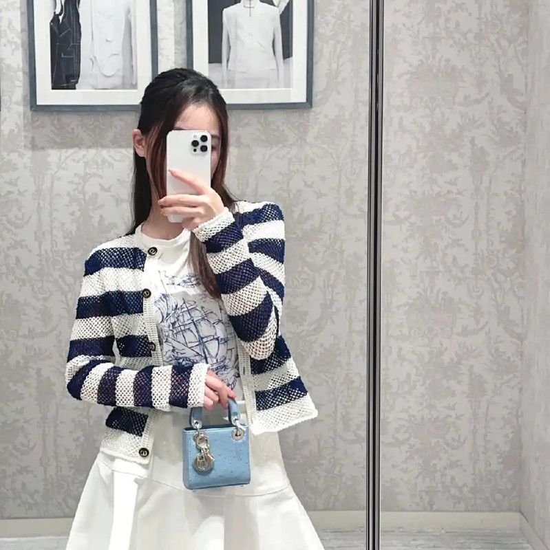 Dior Dior Striped Long Sleeve Cardigan for Women 0089 Size XS / US 0-2 / IT 36-38 - 6 Thumbnail