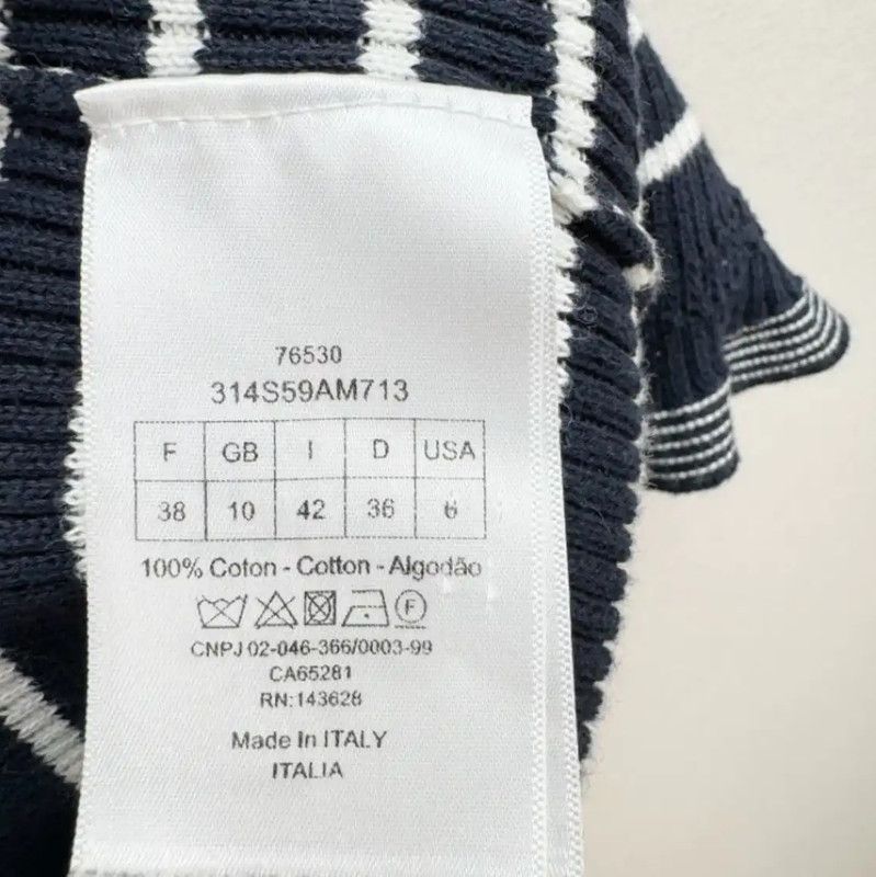 Dior Dior Women's Short Sleeve Navy Cotton T-Shirt 0089 Size S / US 4 / IT 40 - 4 Thumbnail