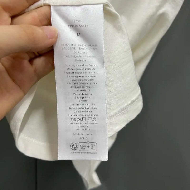 Dior Dior Summer White Cotton Short Sleeve T-Shirt 0089 Size M / US 6-8 / IT 42-44 - 4 Thumbnail