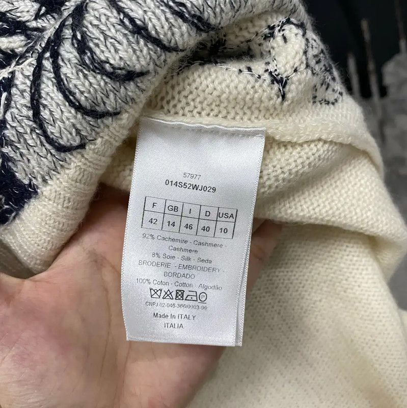 Dior Dior Spring Autumn Cream Long Sleeve Pullover 0089 Size ONE SIZE - 7 Thumbnail