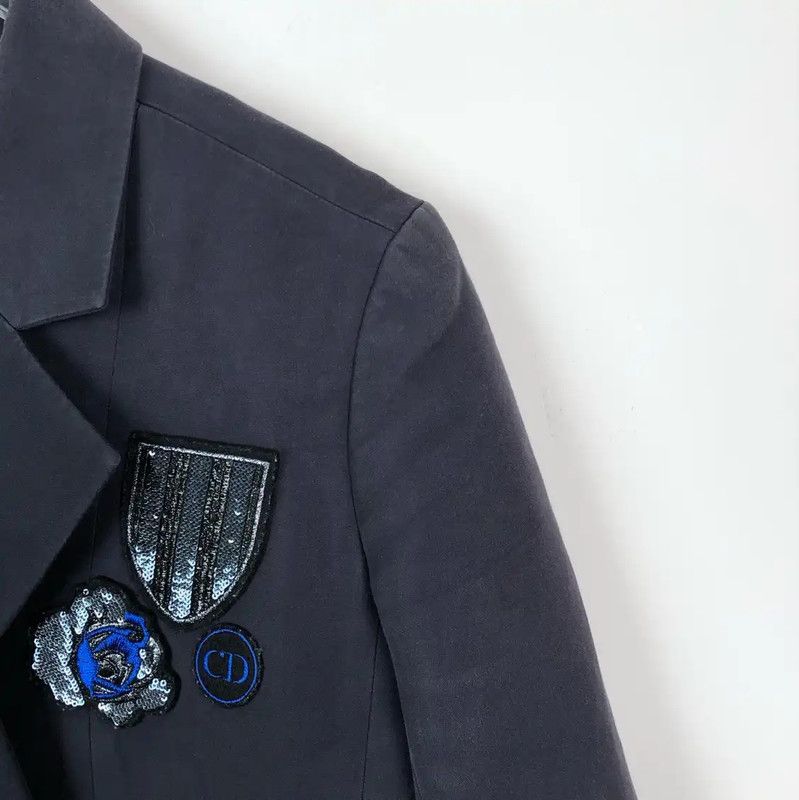 Dior Dior Women's Cotton Navy Trench Coat 0089 Size XS / US 0-2 / IT 36-38 - 3 Thumbnail