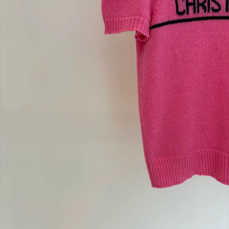Dior Dior Summer Pink Cashmere Short Sleeve Sweater 0089 Size M / US 6-8 / IT 42-44 - 8 Thumbnail