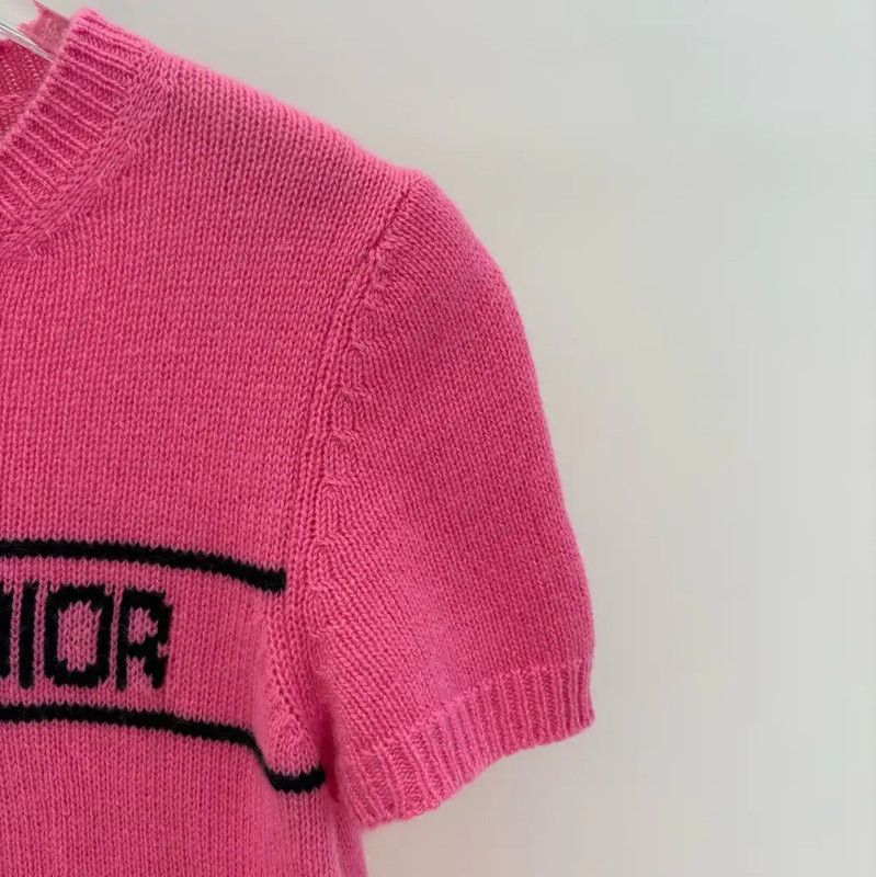 Dior Dior Summer Pink Cashmere Short Sleeve Sweater 0089 Size M / US 6-8 / IT 42-44 - 3 Thumbnail