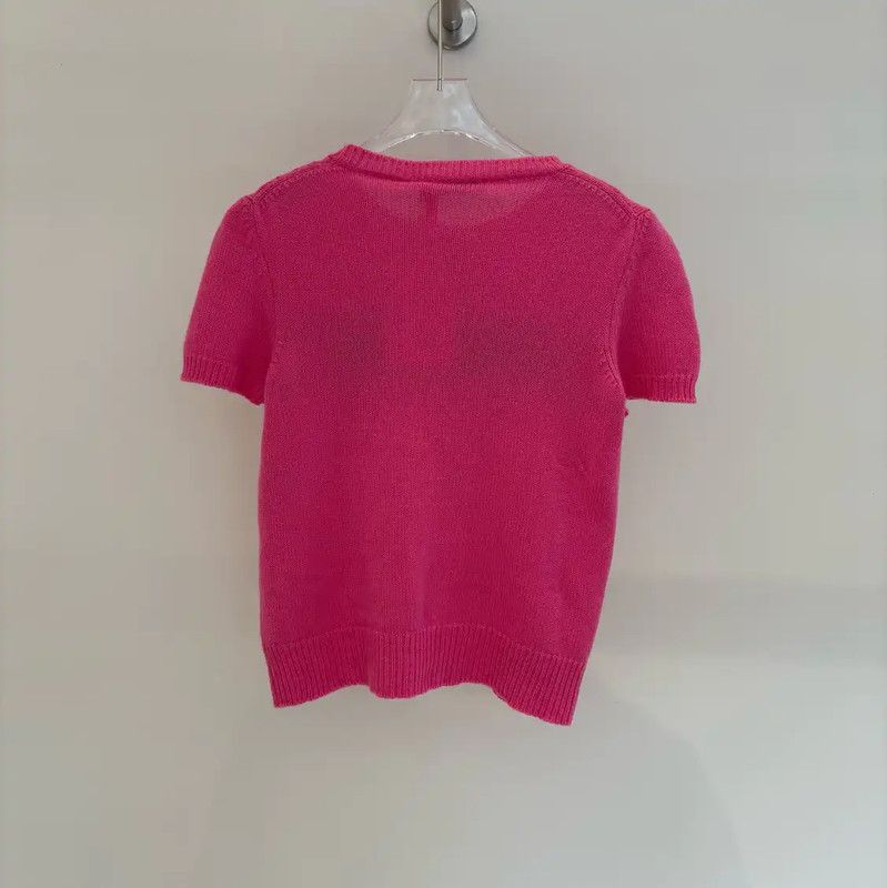 Dior Dior Summer Pink Cashmere Short Sleeve Sweater 0089 Size M / US 6-8 / IT 42-44 - 2 Thumbnail