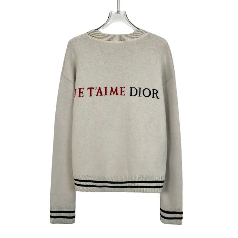 Dior Dior Beige Cashmere Sweater with J'adore Detail 0089 Size M / US 6-8 / IT 42-44 - 2 Thumbnail
