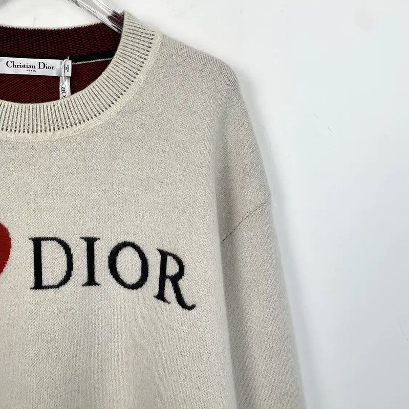Dior Dior Beige Cashmere Sweater with J'adore Detail 0089 Size M / US 6-8 / IT 42-44 - 3 Thumbnail
