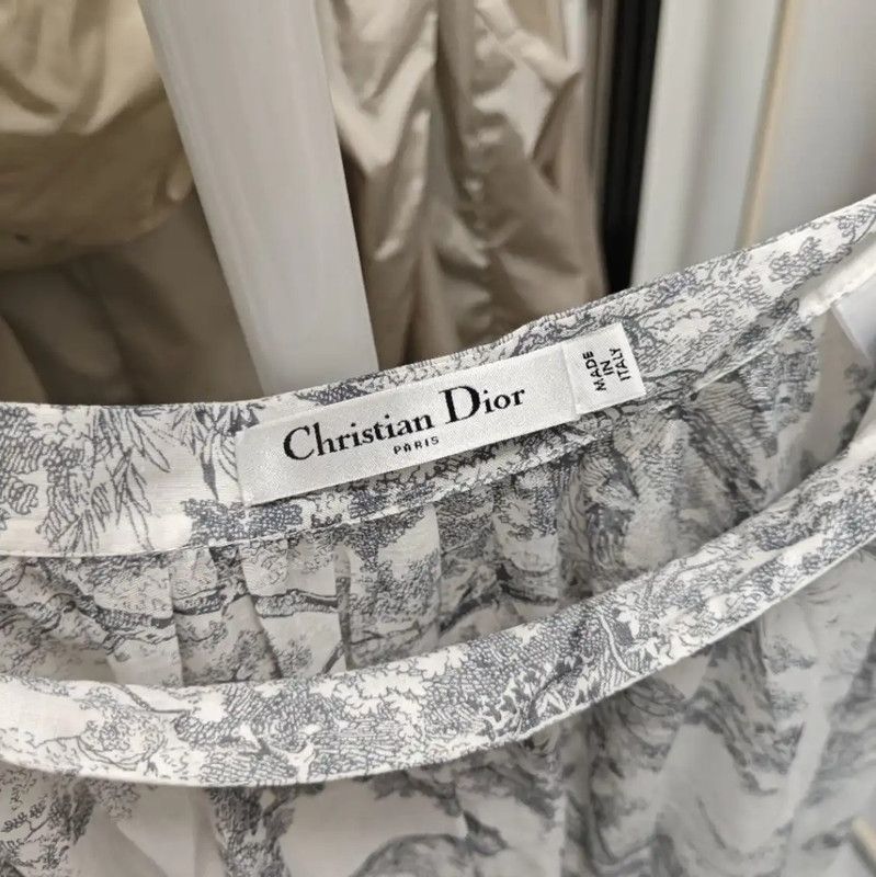 Dior Dior Women's Cotton White Midi Skirt 0089 Size 40" / US 18 - 3 Thumbnail