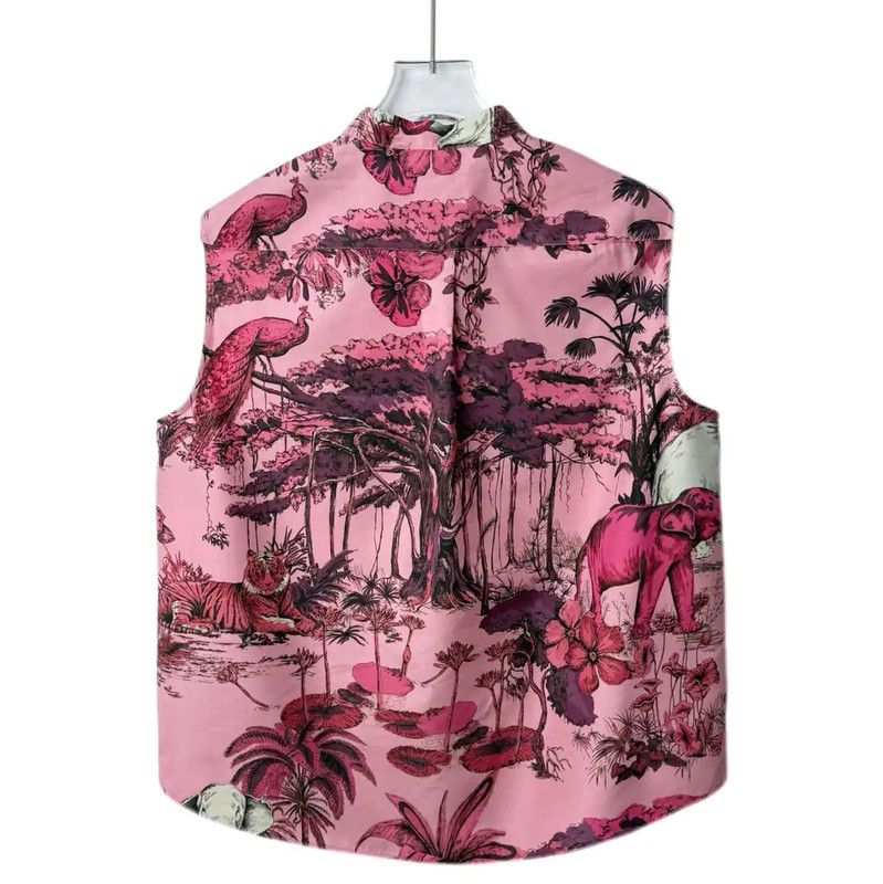 Dior Dior Pink Cotton Blend Sleeveless T-Shirt 0089 Size L / US 10 / IT 46 - 2 Thumbnail