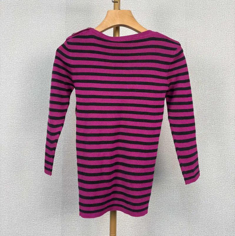 Dior Dior Pink Striped Cotton Women's Pullover 0089 Size XS / US 0-2 / IT 36-38 - 2 Thumbnail