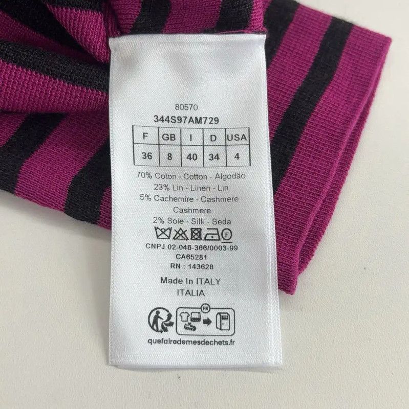 Dior Dior Pink Striped Cotton Women's Pullover 0089 Size XS / US 0-2 / IT 36-38 - 4 Thumbnail