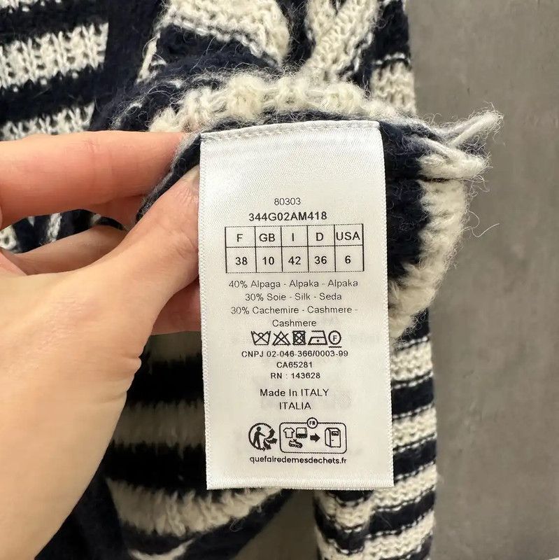 Dior Dior Deep Blue Striped Wool Cardigan for Women 0089 Size M / US 6-8 / IT 42-44 - 5 Thumbnail