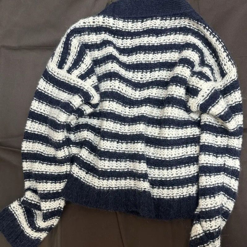 Dior Dior Deep Blue Striped Wool Cardigan for Women 0089 Size M / US 6-8 / IT 42-44 - 2 Thumbnail