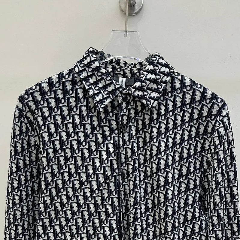 Dior Dior Black Logo Print Long Sleeve Shirt 0089 Size S / US 4 / IT 40 - 2 Thumbnail