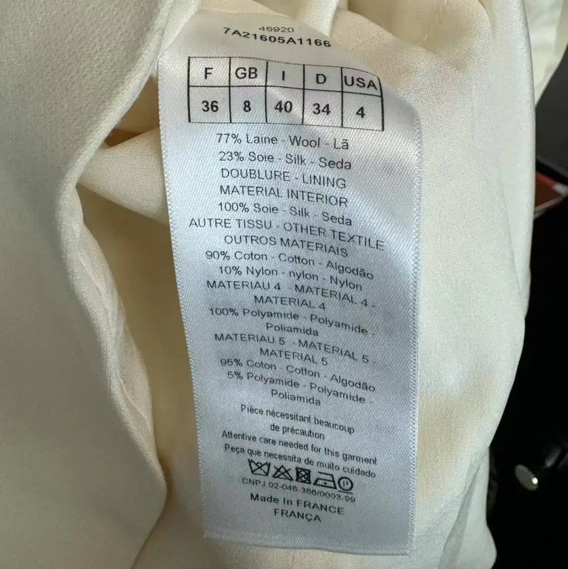 Dior Dior White Silk Short Dress for Women 0089 Size S / US 4 / IT 40 - 4 Thumbnail