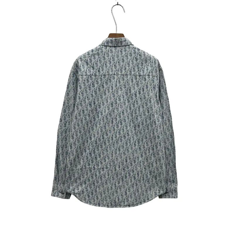 Dior Dior Women's Blue Printed Button-Up Shirt 0089 Size XS / US 0-2 / IT 36-38 - 3 Thumbnail
