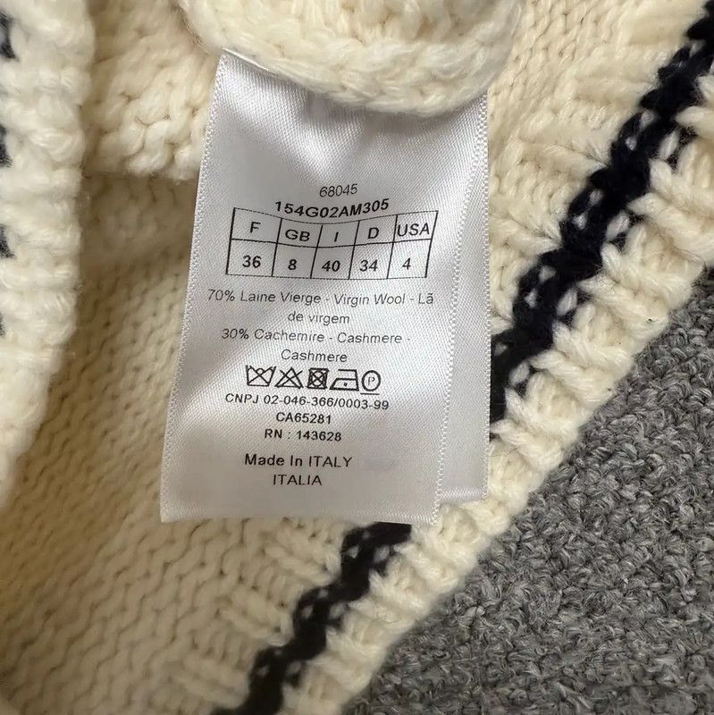 Dior Dior White Wool Cardigan for Women 0089 Size S / US 4 / IT 40 - 4 Thumbnail