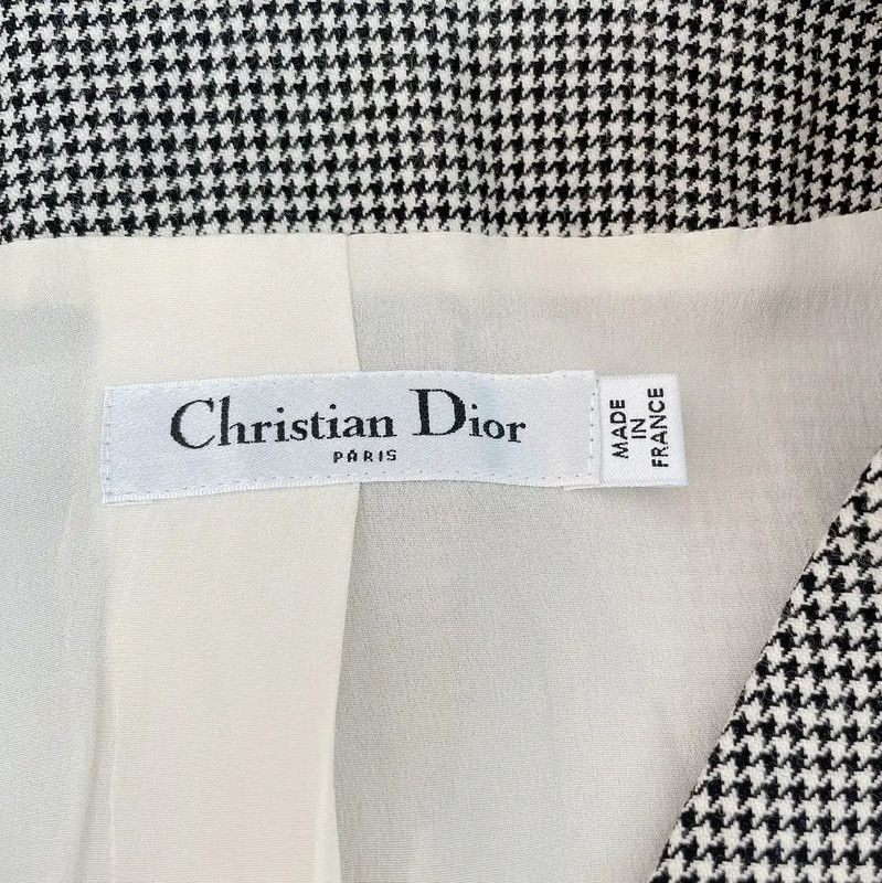 Dior Dior Grey Wool Check Short Sleeve Dress 0089 Size S / US 4 / IT 40 - 6 Thumbnail