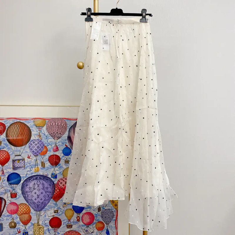 Dior Dior White Silk Midi Skirt for Women 0089 Size 23" - 2 Thumbnail