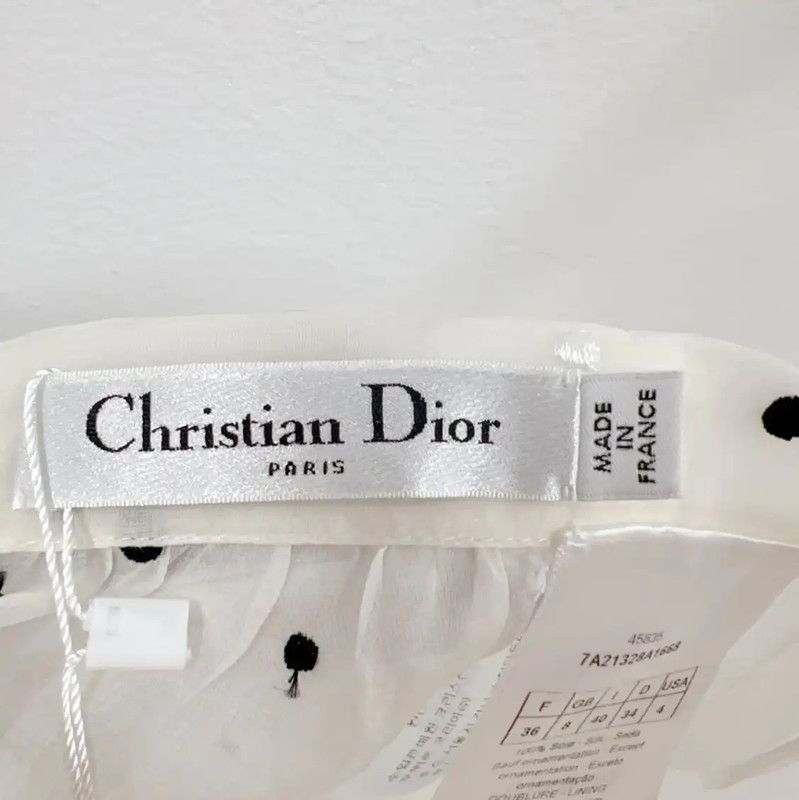 Dior Dior White Silk Midi Skirt for Women 0089 Size 23" - 5 Thumbnail