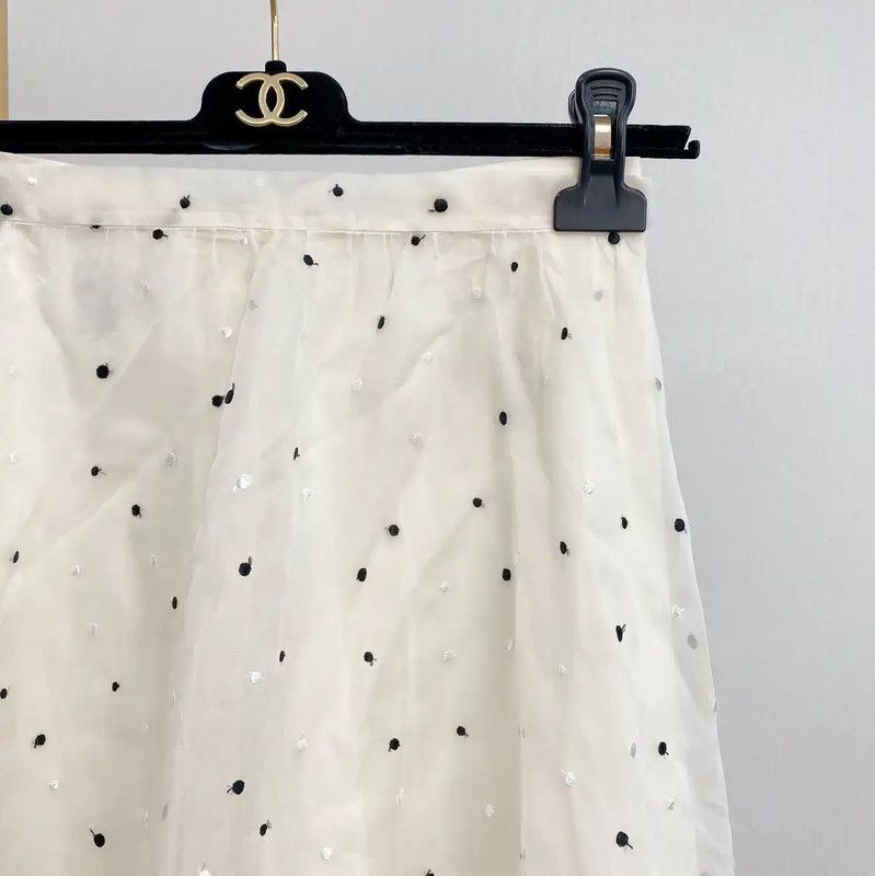Dior Dior White Silk Midi Skirt for Women 0089 Size 23" - 3 Thumbnail