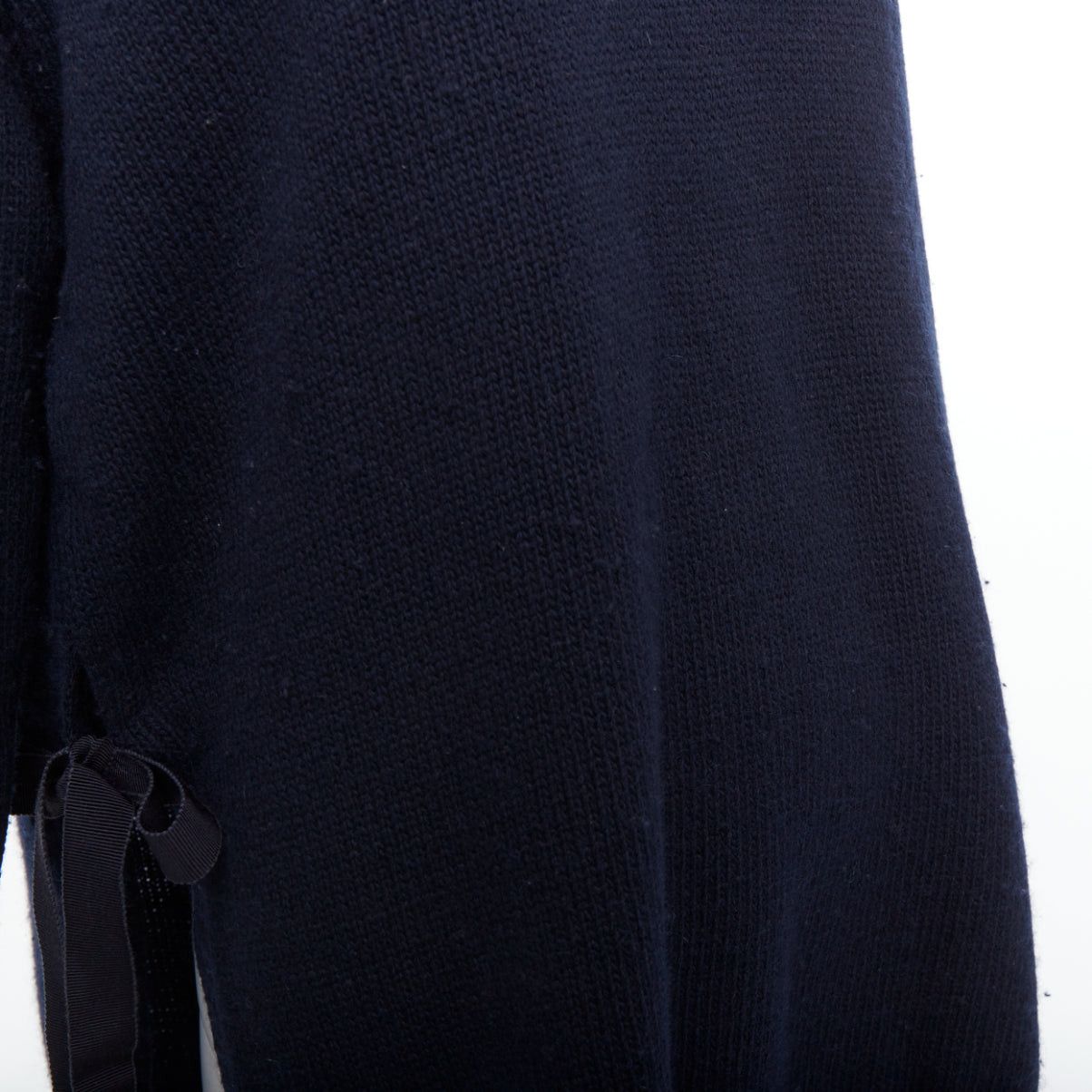 Prada PRADA 2016 navy wool cashmere ribbon tie side crew neck sweater IT42 M Size M / US 6-8 / IT 42-44 - 7 Thumbnail