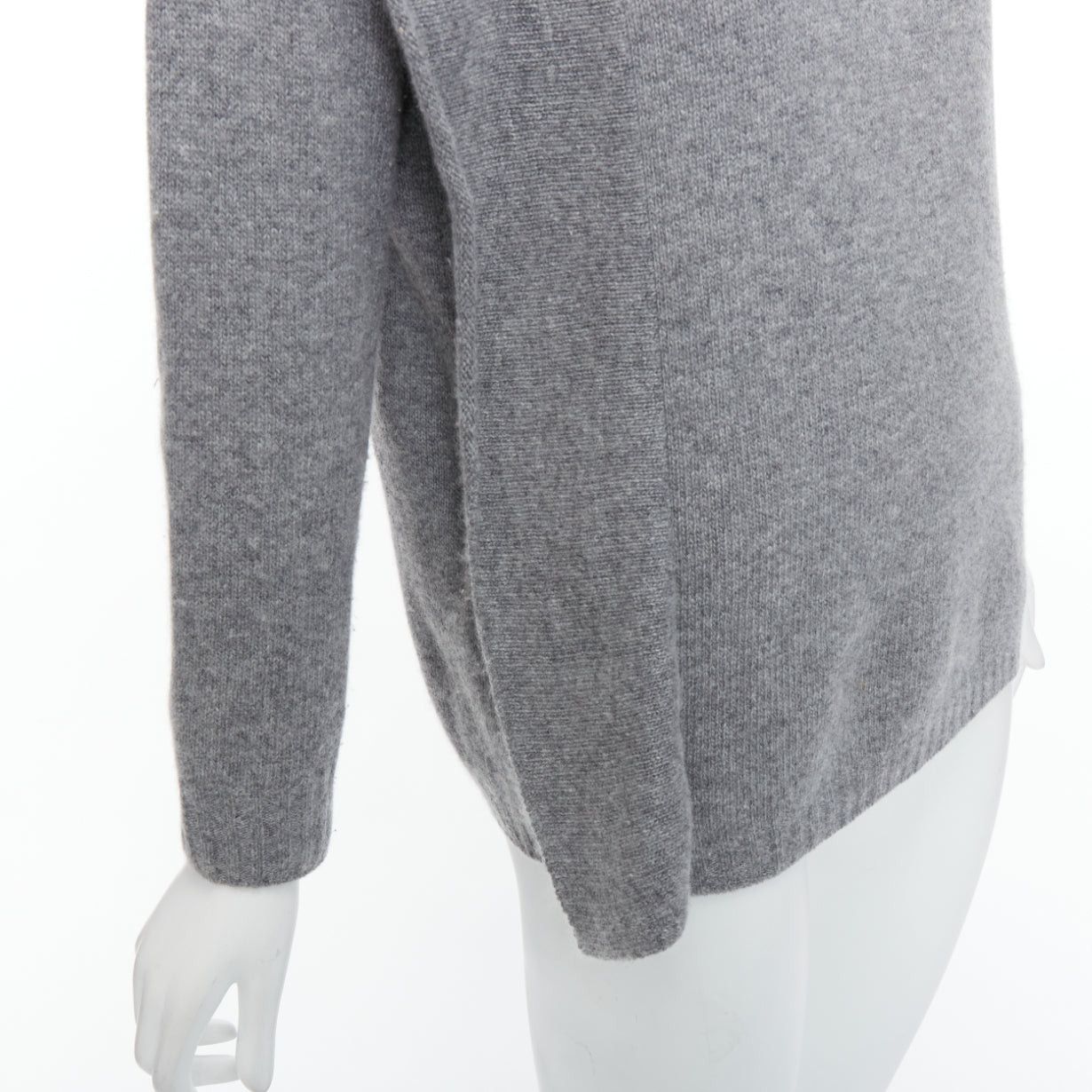 Prada PRADA 2016 grey wool cashmere side panel asymmetric sweater IT38 XS Size XS / US 0-2 / IT 36-38 - 2 Thumbnail