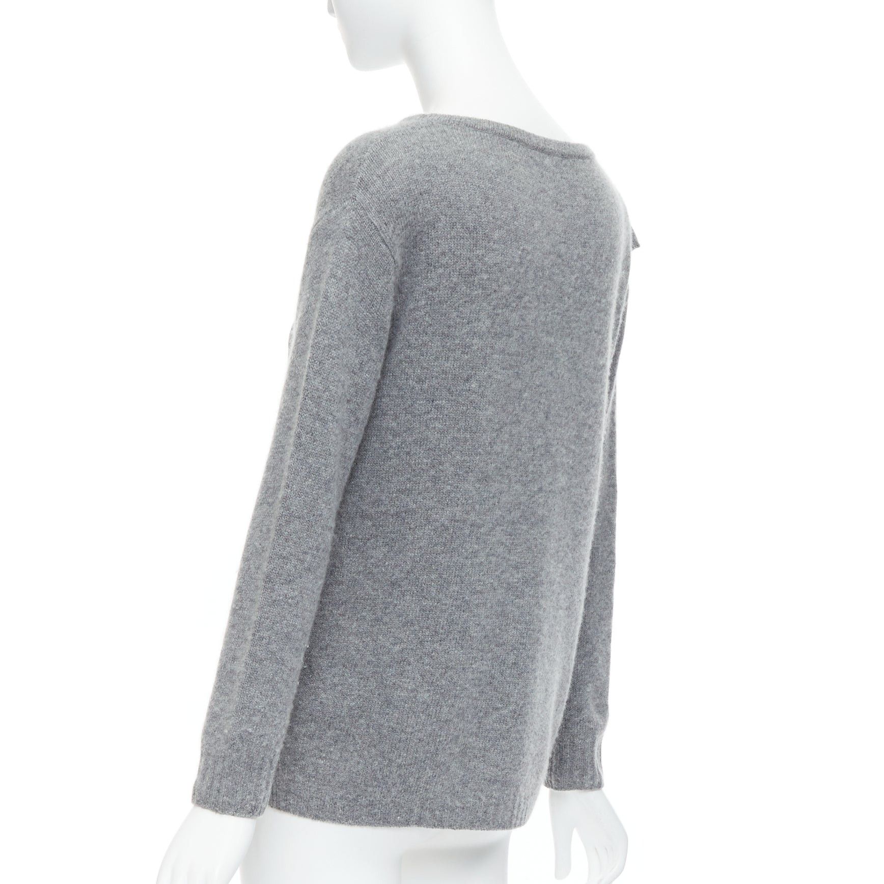 Prada PRADA 2016 grey wool cashmere side panel asymmetric sweater IT38 XS Size XS / US 0-2 / IT 36-38 - 6 Thumbnail
