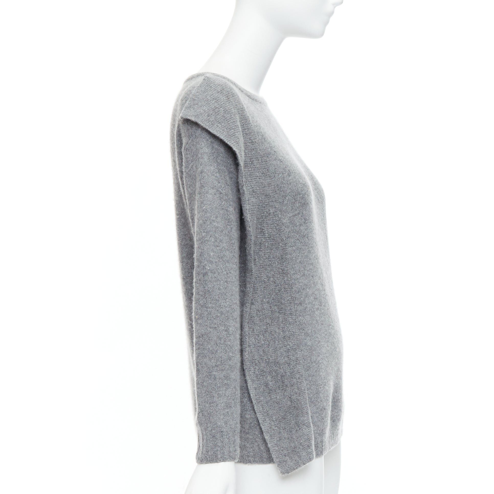 Prada PRADA 2016 grey wool cashmere side panel asymmetric sweater IT38 XS Size XS / US 0-2 / IT 36-38 - 4 Thumbnail