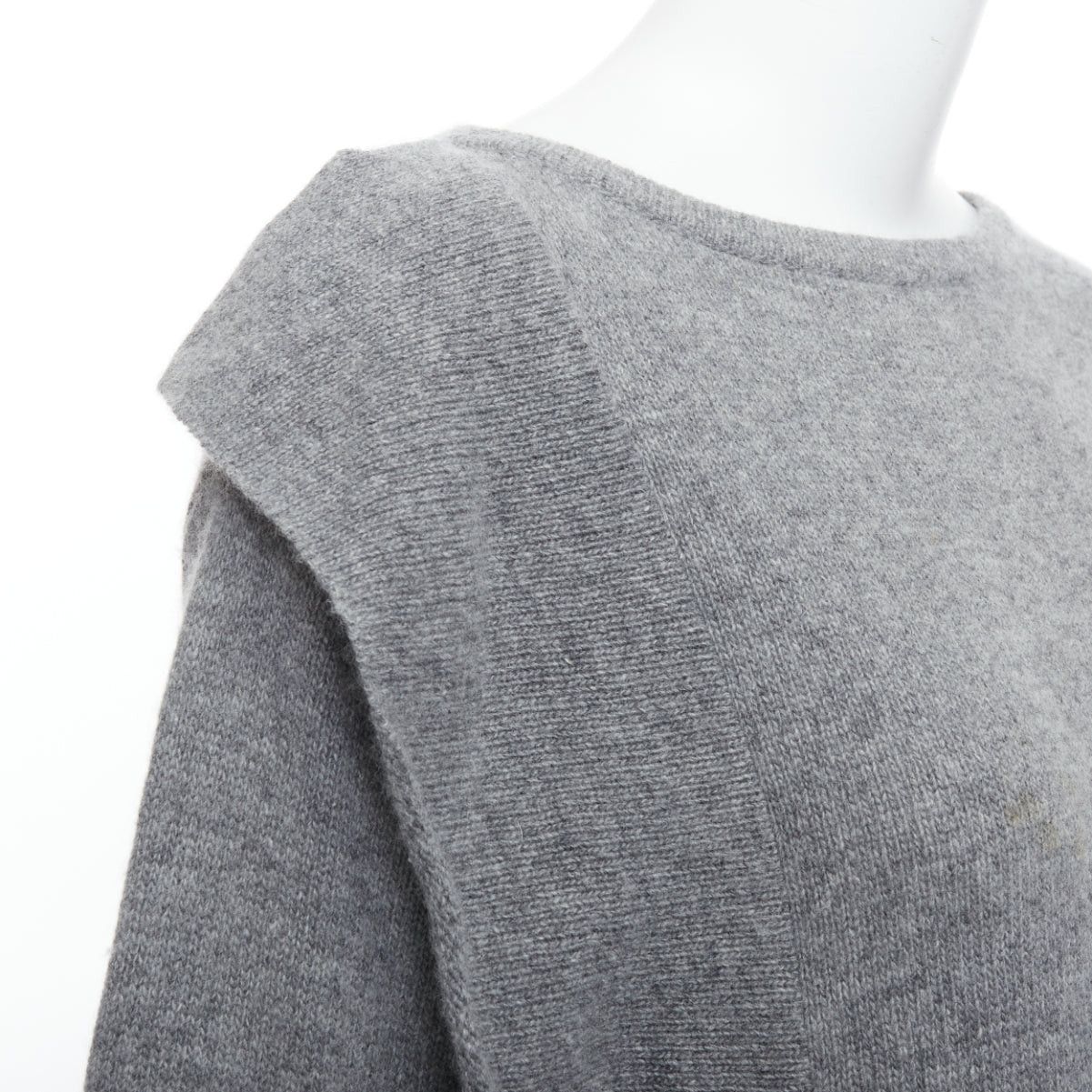 Prada PRADA 2016 grey wool cashmere side panel asymmetric sweater IT38 XS Size XS / US 0-2 / IT 36-38 - 7 Thumbnail