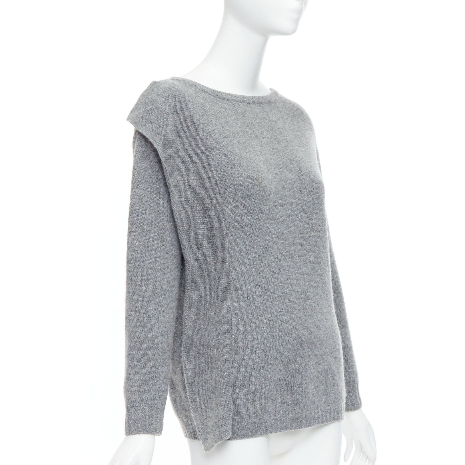 Prada PRADA 2016 grey wool cashmere side panel asymmetric sweater IT38 XS Size XS / US 0-2 / IT 36-38 - 3 Thumbnail