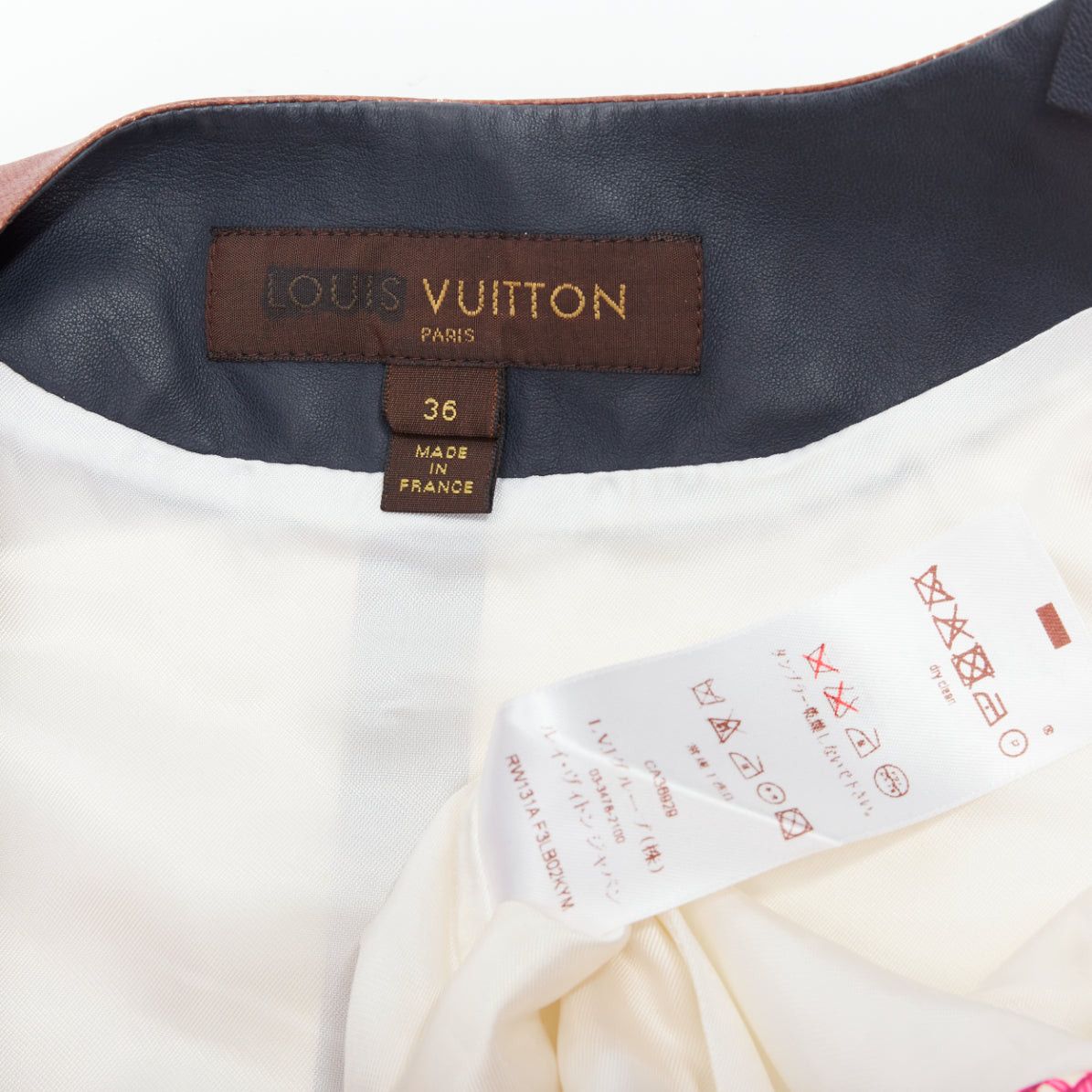 Louis Vuitton rare LOUIS VUITTON genuine leather pink enlarged lattice lace print boxy top FR36 S Size S / US 4 / IT 40 - 8 Thumbnail