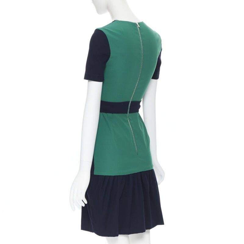 Preen by Thornton Bregrazzi PREEN THORNTON BREGAZZI navy blue green colorblocked back cocktail dress XS Size XS / US 0-2 / IT 36-38 - 2 Thumbnail