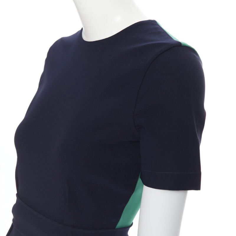 Preen by Thornton Bregrazzi PREEN THORNTON BREGAZZI navy blue green colorblocked back cocktail dress XS Size XS / US 0-2 / IT 36-38 - 7 Thumbnail